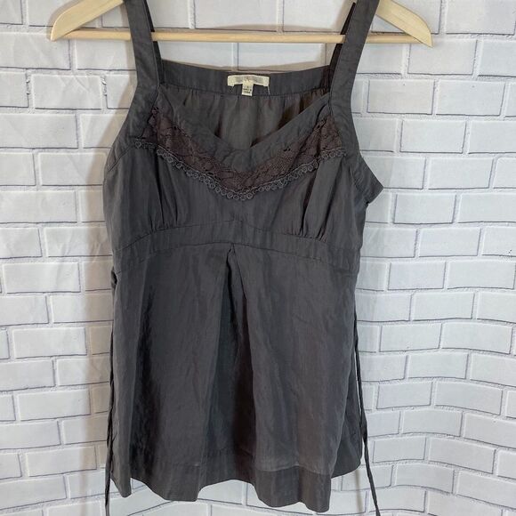 Anthro Trinity Grey Tie Back Tank Top Sz S - Picture 1 of 5